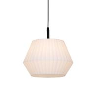 QAZQA - Moderne buiten hanglamp zwart met witte kap 45,6 cm IP44 - Robbert | Buitenverlichting - Kunststof Rond - E27 Geschikt voor LED - Max. 1 x 23 Watt