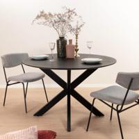 Ronde Eettafel Oslo Mangohout en staal - Zwart - thumbnail