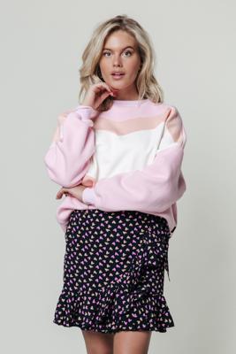 Colourful Rebel Shelby Hearts Rok  Zwart Dames - Basic Fit - Viscose