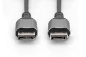 Digitus DB-340105-010-S DisplayPort Adapter [1x DisplayPort stekker - 1x DisplayPort stekker] Zwart Afgeschermd, Rond 1 m