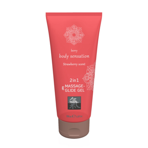 HOT 2 in 1 Massage and Glide Gel - Strawberry - 7 fl oz / 200 ml