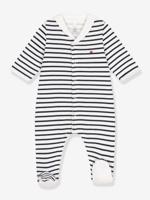 Pyjama in tubique PETIT BATEAU marineblauw, gestreept - thumbnail