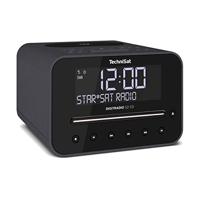 TechniSat DIGITRADIO 52 CD - Stereo DAB Wekkerradio met twee instelbare wektijden (DAB+, FM, Snooze, Sleeptimer, dimbaar display, Bluetooth, draadloze oplaadfunctie, CD-speler) zwart
