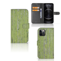 Apple iPhone 12 Pro Max Book Style Case Green Wood - thumbnail