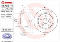 Remschijf BREMBO, Remschijftype: Massief, u.a. für Saab, Vauxhall, Opel, Chevrolet - thumbnail