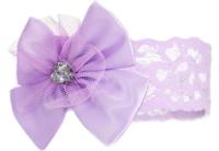 Soft Touch haarband Bow & Gem meisjes polyester/elastaan lila