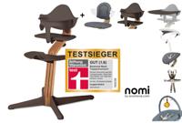 NOMI highchair complete set vanaf de geboorte Basis eiken nature oiled en stoel coffee