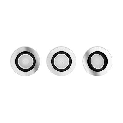 Philips Lighting Hue LED-plafondspots 871951434282800 Hue White Amb. Milliskin Einbauspot 3 flg. aluminium 3x350lm inkl. Dimmschalter GU10 15 W