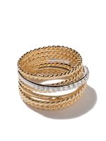 David Yurman 18kt yellow gold Crossover diamond wide ring - 88ADI