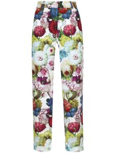 Dolce & Gabbana pantalon court à fleurs - Blanc