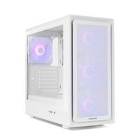 NOX Xtreme Products Hummer Aero - Halve Tower ATX | M-ATX | ITX incl. 4 ARGB PWM 140 mm ventilator, front net, kant van gehard glas, USB-C en USB 3.0, GPU-ondersteuning van 420 mm, magneetfilter