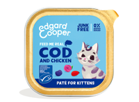 Edgard & Cooper kabeljauw en kip paté kitten natvoer kuipjes 16 x 85gr