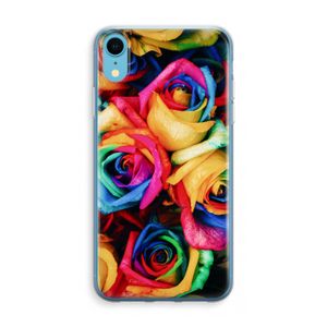 Neon bloemen: iPhone XR Transparant Hoesje