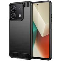 Xiaomi Redmi Note 13 Geborsteld TPU Hoesje - Koolstofvezel - Zwart - thumbnail