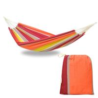 AMAZONAS Barbados - Klassieke Braziliaanse XL hangmat voor 2 personen | handgemaakt, van gerecyclede materialen | ligoppervlak 230 x 150 cm | belastbaar tot 200 kg | kleur: acerola