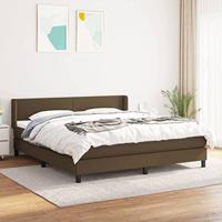 vidaXL Boxspring met matras stof donkerbruin 180x200 cm, bed, boxspringbed, tweepersoonsbed, slaapmeubel, boxspring bed, bed met matras, bedframe
