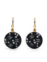 CHANEL Pre-Owned boucles d'oreilles en perles artificielles (2003) - Noir