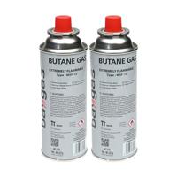 Aansteker gas/butaan gasfles - 2x - 250 ml - voor kooktoestellen/aanstekers - thumbnail