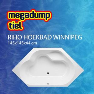 Hoekbad Winnipeg 145X145X44 cm Wit Riho