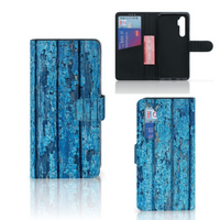 Xiaomi Mi Note 10 Lite Book Style Case Wood Blue - thumbnail