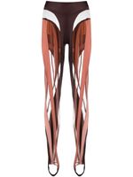 Mugler legging Spiral à empiècements - Marron