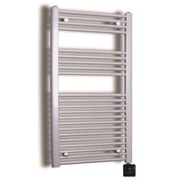 Elektrische Design Radiator Sanicare Plug & Play 111,8x60 cm Inox Look 730 Watt Met Zwarte Thermostaat En Bluetooth Links Sanicare - thumbnail