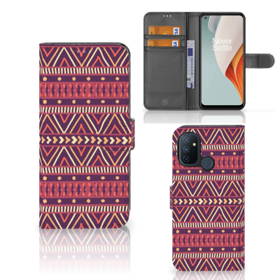 OnePlus Nord N100 Telefoon Hoesje Aztec Paars OnePlus Nord N100 Telefoon Hoesje Aztec Paars