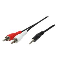 LogiLink 1x3.5mm - 2xRCA, 1.5m audio kabel 1,5 m 3.5mm Zwart