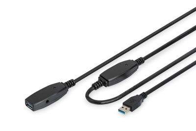 DIGITUS - USB-verlengkabel - USB type A (M) naar USB type A (V) - USB 3.0 - 10 m - actief - zwart