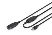 DIGITUS - USB-verlengkabel - USB type A (M) naar USB type A (V) - USB 3.0 - 10 m - actief - zwart