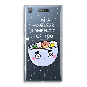 I'm A Hopeless Ramen-Tic For You: Sony Xperia XZ1 Transparant Hoesje