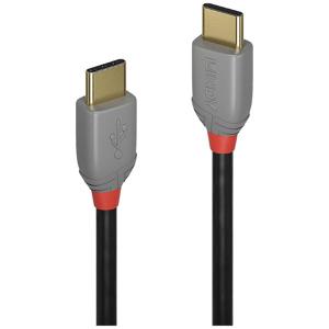 LINDY USB-kabel USB 2.0 USB-C stekker, USB-C stekker 3.00 m Zwart, Grijs 36873