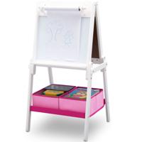 Delta Children TE87600GN-130 Houten Dubbelzijdig Krijtbord/Whiteboard + Papierrol Wit - thumbnail