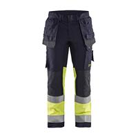 Blaklader 148715128933C44 Multinorm inheemse werkbroek met stretch, marineblauw/geel, maat C44