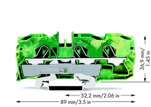 WAGO 2010-1307 Aardingsklem 10 mm Spanveer Toewijzing: Terre Groen, Geel 1 stuk(s)