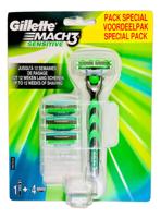Gillette Mach3 Sensitive Voordeelpakket met 4 Mesjes