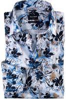 OLYMP Luxor Modern Fit Overhemd blauw, Bloemen