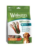 WHIMZEES By Wellness Tandenborstel, grootte L, 6 stuks, kauwsnacks voor tandverzorging, grote honden (18-27kg), natuurlijke tandverzorgingssnack, graanvrij, zonder toegevoegde suikers
