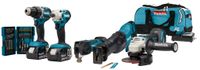 Makita DLX5068TX1 | 18 V Combiset | DDF484 | DTD156 | DGA504 | DJR186 | DTM51 | 5,0 Ah accu&apos;s (2 st.) | Bitset | Snellader | Tas - DLX5068TX1