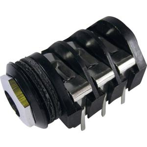 Cliff CL1334A Jackplug 6,35 mm Bus, inbouw horizontaal Aantal polen: 3 Stereo Zwart 1 stuk(s)