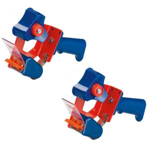 8x Tesa verpakkingstaperoller roldispensers blauw/rood verpakkingsbenodigdheden