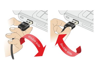 Delock USB-kabel USB 2.0 USB-A stekker, USB-micro-B stekker 5.00 m Zwart Stekker past op beide manieren, Vergulde steekcontacten, UL gecertificeerd 83369