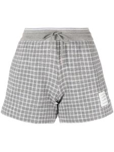 Thom Browne short de sport en tweed à carreaux - Gris