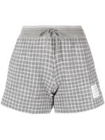 Thom Browne short de sport en tweed à carreaux - Gris - thumbnail