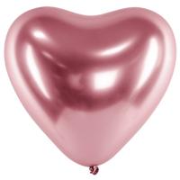 Ballonnen hart metallic roze 6 stuks