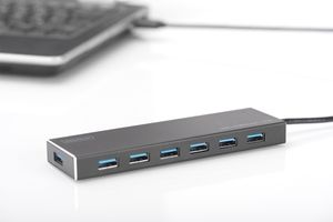 Digitus DA-70241-1 interface hub USB 3.2 Gen 1 (3.1 Gen 1) Type-A 5000 Mbit/s Grijs