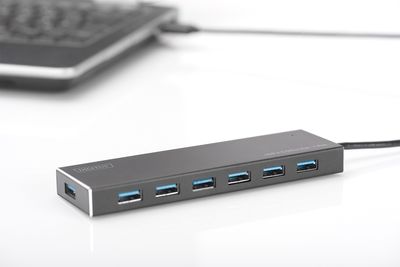Digitus DA-70241-1 interface hub USB 3.2 Gen 1 (3.1 Gen 1) Type-A 5000 Mbit/s Grijs