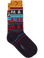 Marni chaussettes à logo en intarsia - Noir