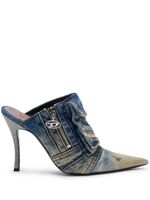 Diesel mules D-Venus Pocket 100 mm en jean - Bleu - thumbnail