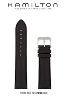 Horlogeband Hamilton H690.685.105 Leder Zwart 22mm - thumbnail